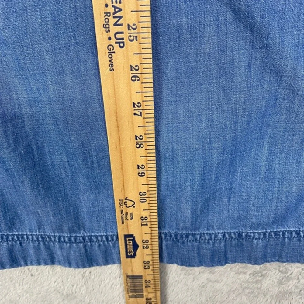 J.Crew Denim Dress‎ Women's Size 00 Short Sleeve Button Pockets Casual Chambray